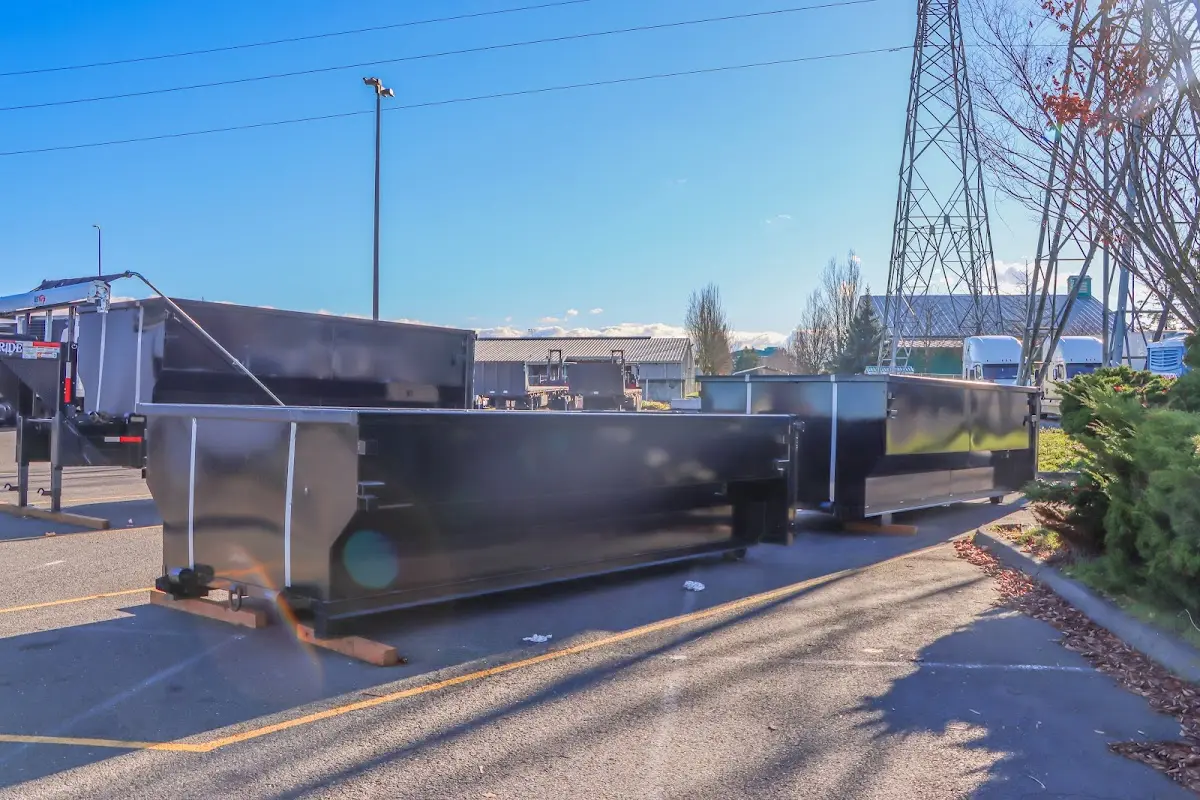 Roll-off dumpster ready for waste disposal at job site for 4 Yard Dumpster Rental in Mentor-on-the-Lake
